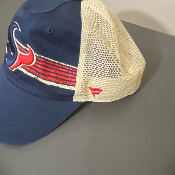 Houston Texans Licensed Fanatics Center Stripe Trucker Adjustable Hat - Navy - Picture 3 of 6